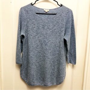 Eileen Fisher Crew Neck Sweater Size XS Color Blue 3/4 Sleeve